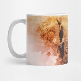 Powerful African Elephant - Watercolor Mug